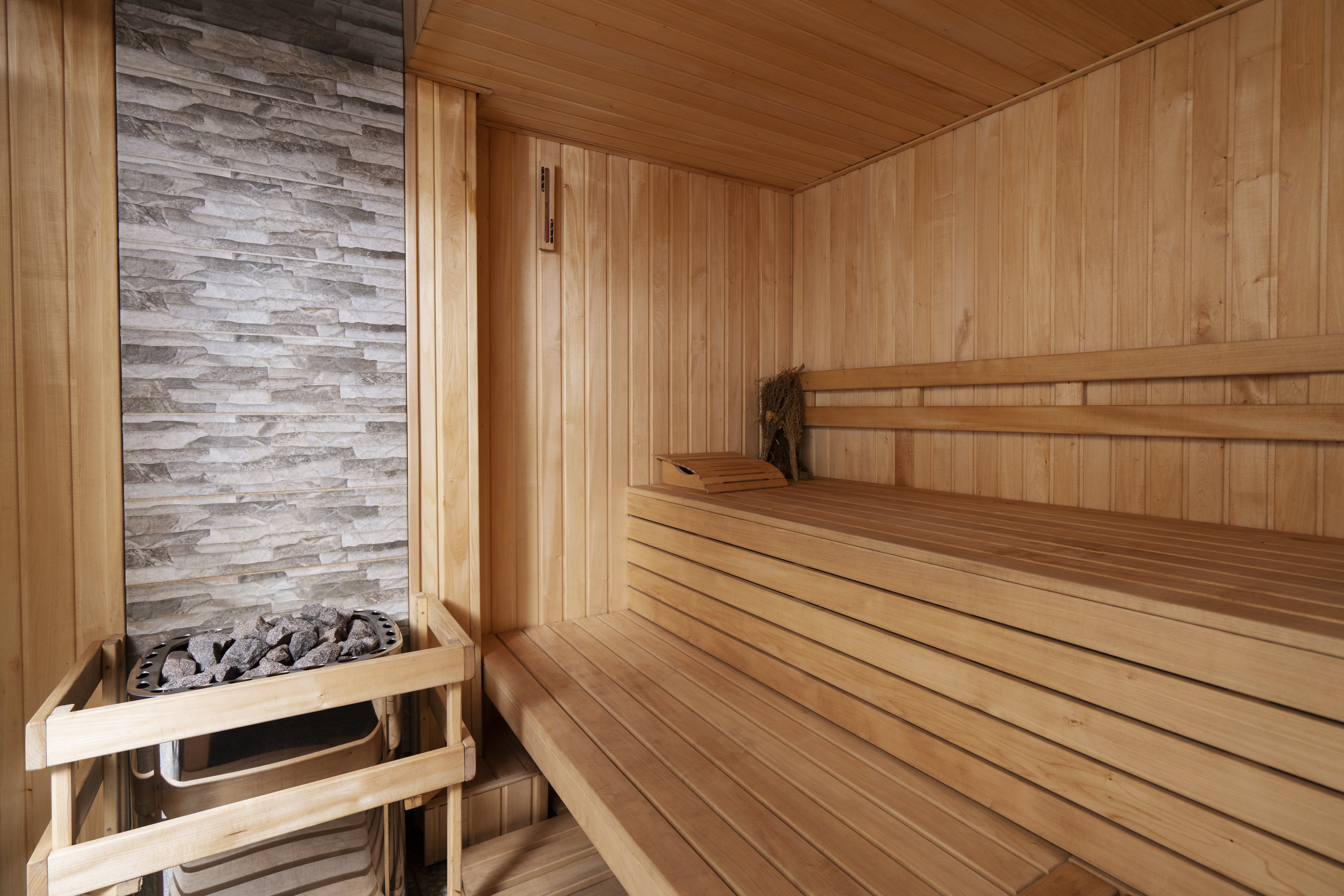 clean empty sauna room